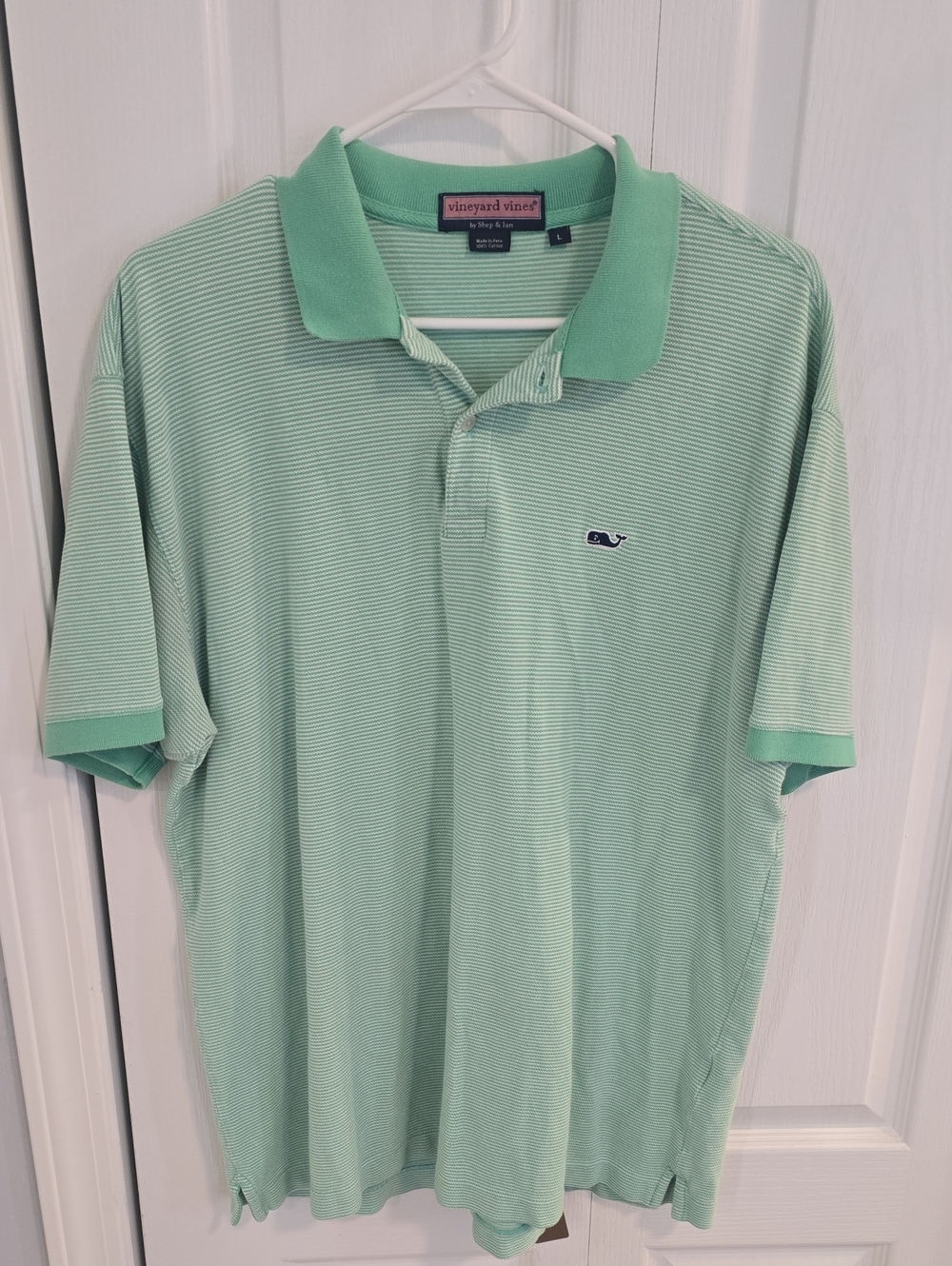 Vineyard Vines Light Mint Striped Polo